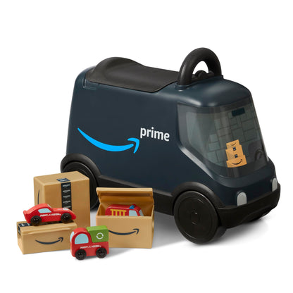 Amazon Delivery Van Ride On Toy for Kids, Blue Toddler Ride on Toy for Ages 2+, Amazon Exclusive