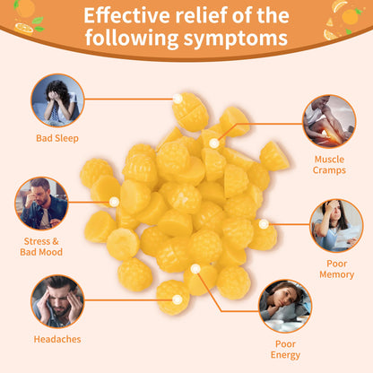 Magnesium Glycinate Gummies 1000mg - Sugar Free Magnesium Potassium Supplement with Vitamin D, B6, CoQ10 for Calm Mood & Sleep Support - 60 Orange Gummies -1 Pack
