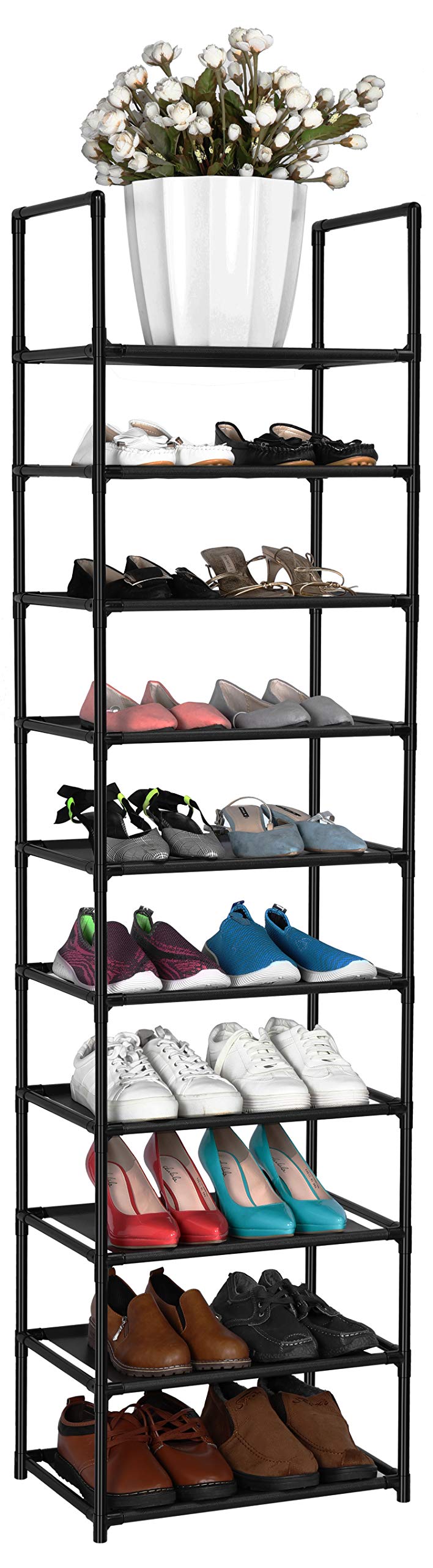 FIDUCIAL HOME 10 Tiers Shoe Rack 20-25 Pairs Sturdy Shoe Shelf