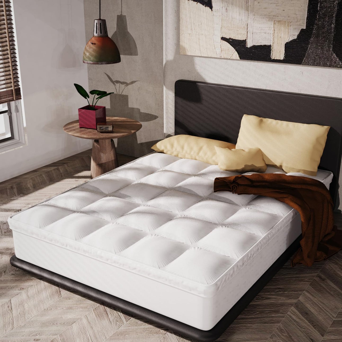 Epitex Cloud Top Twin Size 3 Inch Mattress Topper – Extra Thick and Fluffy Pillow Top for Twin Bed, Breathable, Cooling and Supportive with 8-16'' Deep Pocket Design, Skid-Proof Bottom, White
