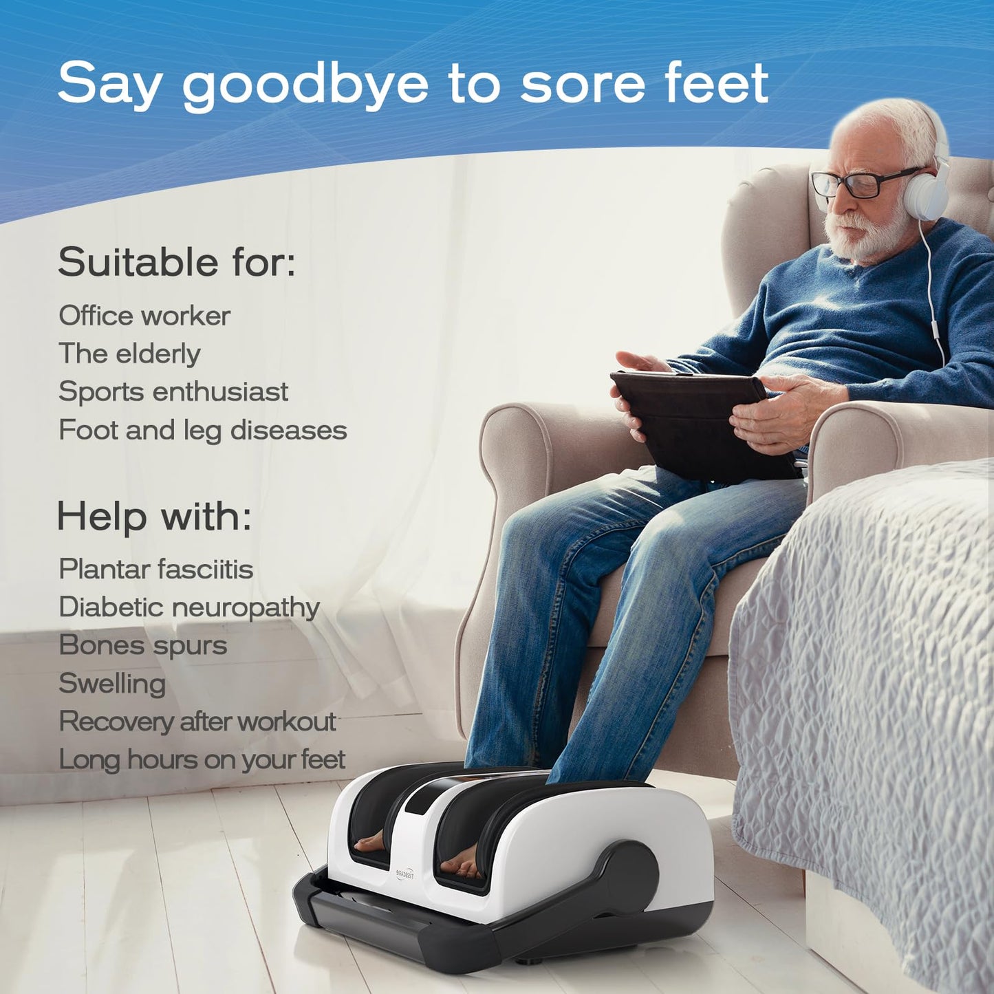 TISSCARE Foot Massager with Heat: Shiatsu Foot Massager for Plantar Fasciitis,Neuropathy, Circulation and Pain Relief for Foot Calf Gifts for Women and Men