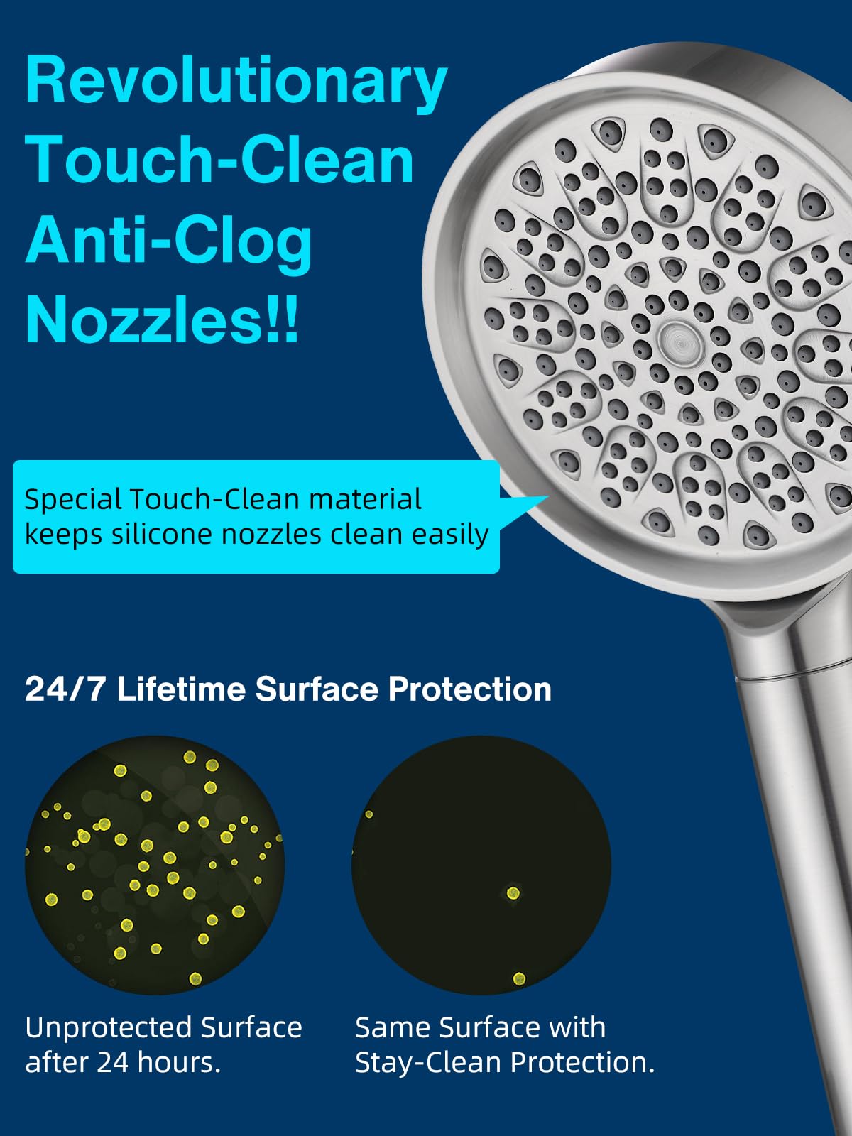 Cobbe Filtered Shower Head with Handheld, 6 Spray Modes, Water Softener Filters - Remove Chlorine, Reduce Dry Skin - Brushed Nickel