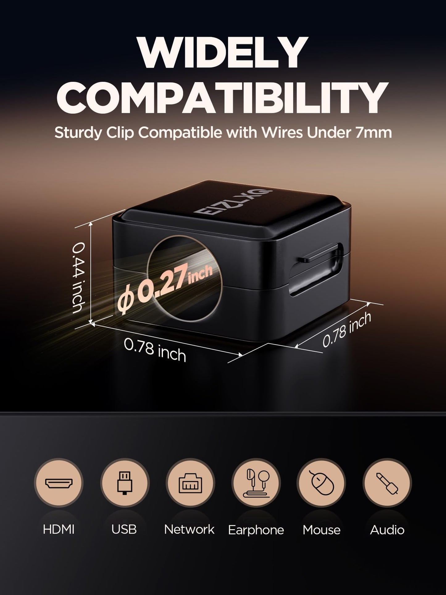 Magnetic Cord Organizer Holder,EIZLXQ 8 Pack Under Desk Cable Management,Adhesive Magnetic Cable Clips for Home Office Desk Phone Car Desktop Nightstand-Black