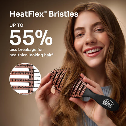 Wet Brush Ceramic Speed Dry Hair Brush, Black - Vented Design & Soft HeatFlex Bristles Are Blow Dry Safe - Ergonomic Handle Manages Tangles - Pain-Free Hair Accessories