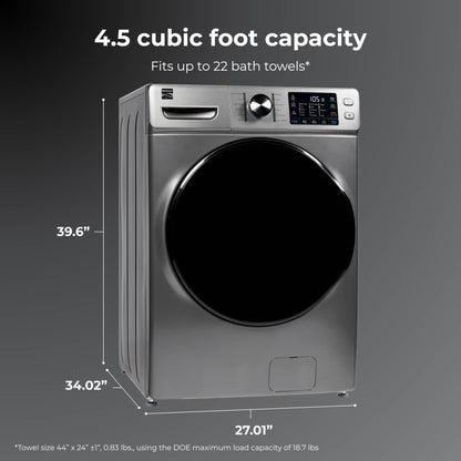 Kenmore 4.5 cu. ft. Front Load Washer with Stain Removing Steam Treatment - Reduce Laundry Time with Accela Wash - LED - ENERGY STAR Certified - Metallic Silver