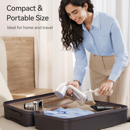 HiLIFE Steamer for Clothes, Handheld Clothes Steamer with Large 300ml Tank, 1100W Clothing Steamer, Fabric Wrinkle Remover, Portable & Compact Travel Size Garment Steamer ONLY FOR 120V (White)