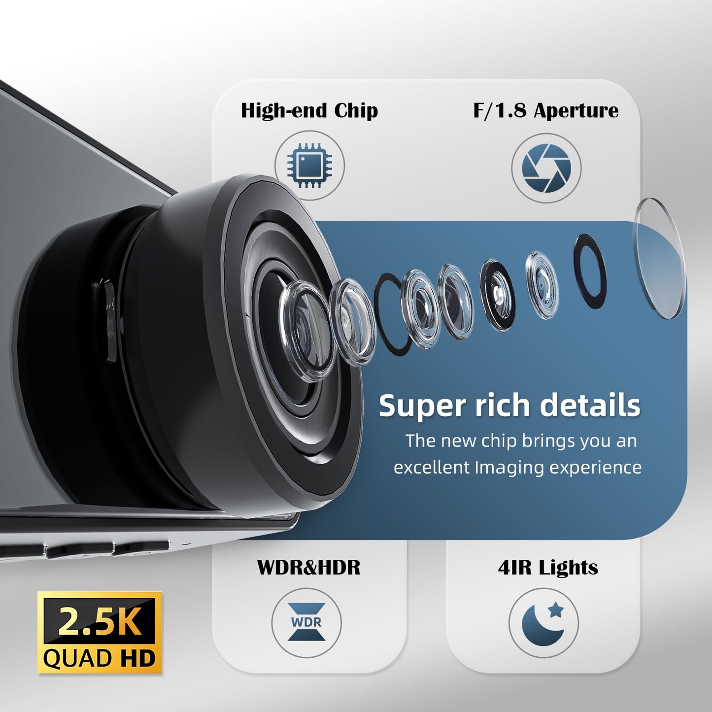 3 Channel Dash Cam Front and Rear Inside,2560x1440P Front Dash Cam,Free 64G SD Card,3.18" IPS Large Screen Dash Camera for Cars,IR Night Vision, Interior Car Camera 24/7 Driving Recording(Black