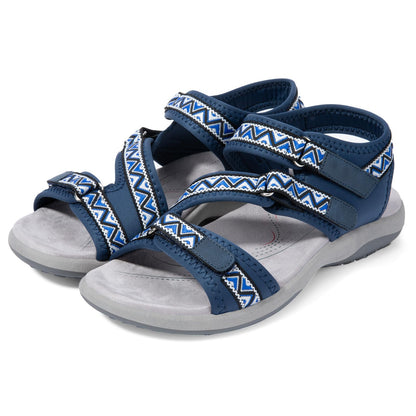 Zelaprox Women Comfortable Walking Sandals with Arch Support Hiking Sandals Casual Summer Athletic Sandals for Outdoor with 3 Adjustable Hook and Loop Strap