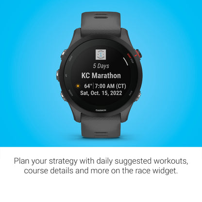 Garmin Forerunner® 255, GPS Running Smartwatch, Advanced Insights, Long-Lasting Battery, Slate Gray