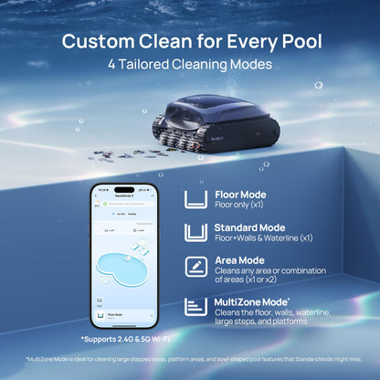 Beatbot AquaSense 2 Cordless Robotic Pool Vacuum Cleaner, Smart Surface Parking, Double-Pass Waterline Scrubbing, Cleans Floor, Walls, and Waterline, Above & In-Ground Pools up to 3,230 sq.ft - Blue
