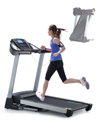 BORGUSI Treadmill with 15% Auto Incline - 350 LBS Capacity, 3.5HP Electric Folding Treadmill Up to 10MPH Speed, Running Machine with 20" Wide Tread Belt & LCD Display for Home Use, Bluetooth Speaker