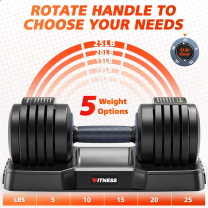 Rendpas Adjustable Dumbbells Set of 2, Select Weight Dumbbell Set, 5 in 1 Free Dumbbell Set with Anti-Slip Texture Handle, Weight Set For Home Gym Suit both Men and Women