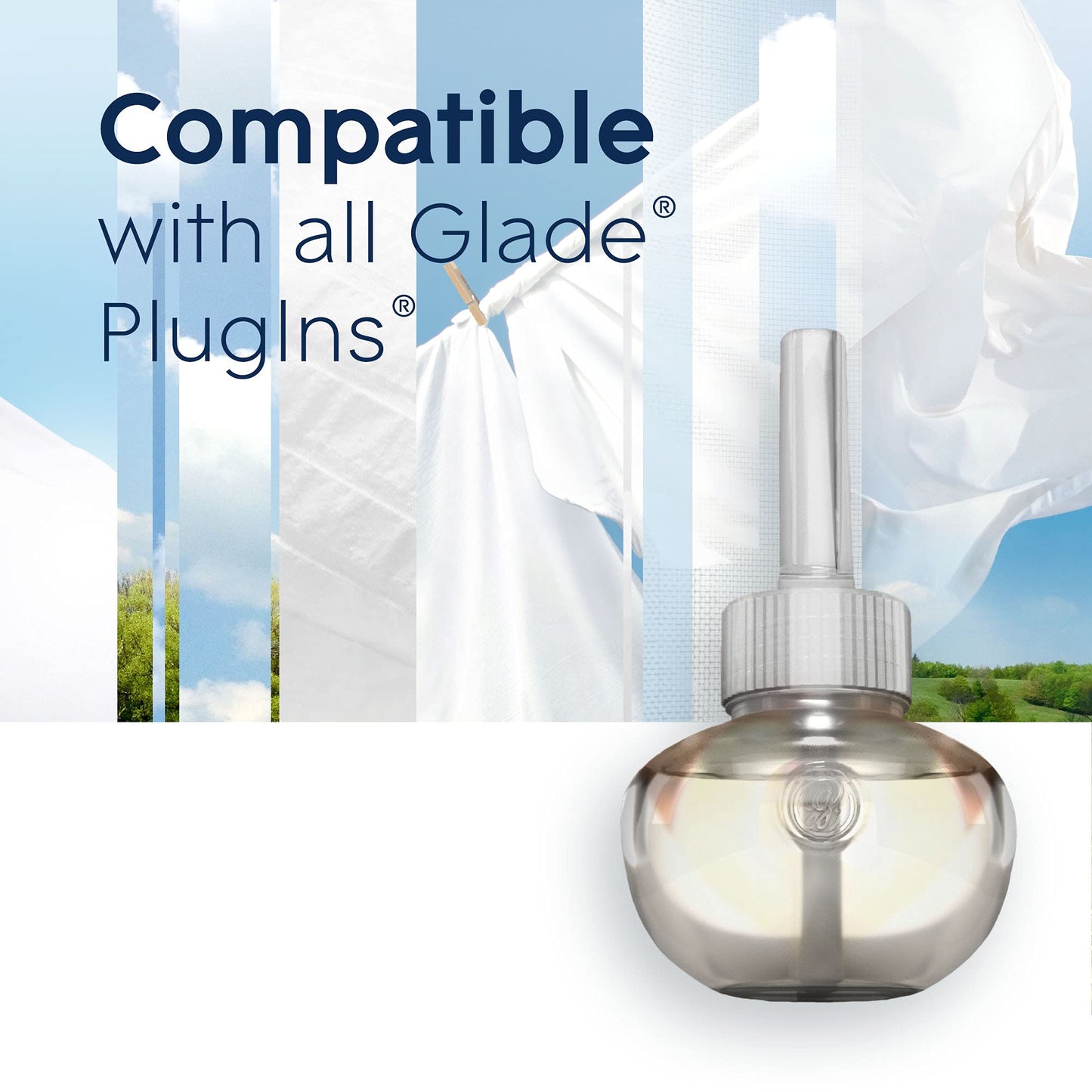 Glade PlugIns Refills Air Freshener, Scented and Essential Oils for Home and Bathroom, Clean Linen, 6.7 Fl Oz, 10 Count (Packaging May Vary)