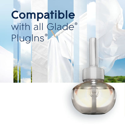 Glade PlugIns Refills Air Freshener, Scented and Essential Oils for Home and Bathroom, Clean Linen, 6.7 Fl Oz, 10 Count (Packaging May Vary)