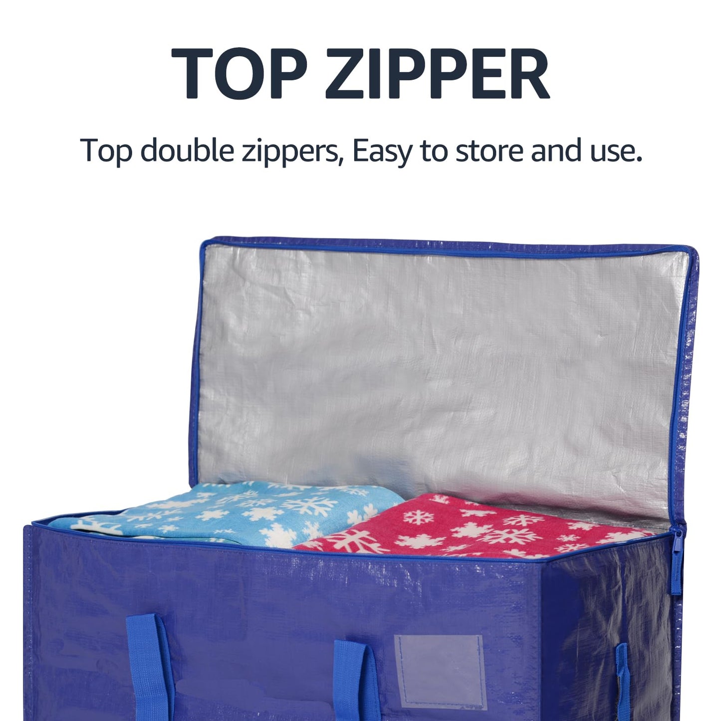 Moving Bags Heavy Duty Extra Large, Moving Boxes, Moving Supplies Essentials, Blue Storage Bins with Lids, Plastic Packing Totes, Storage Bags for Clothes with Handles & Zippers(Blue, 8 Pack)