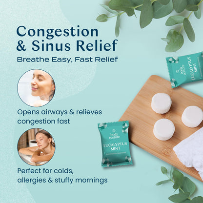 Body Restore Shower Steamers Aromatherapy 15 Pack - Fathers Day Unique Gifts for Dad, Grandpa, Birthday Gift for Mom, Daughter, Son, Best Friend, Travel Essentials, Self Care - Eucalyptus