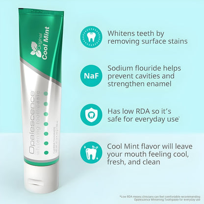 Opalescence Whitening Bundle - Opalescence Go 15% Hydrogen Peroxide Prefilled Whitening Trays and Whitening Toothpaste - Mint Flavor 5194-5166