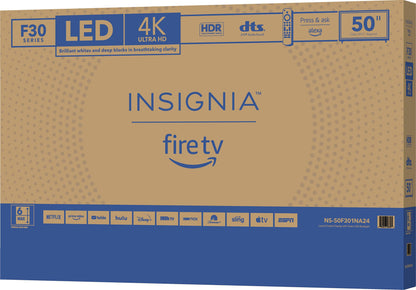 INSIGNIA 50-inch Class F30 Series LED 4K UHD Smart Fire TV with Alexa Voice Remote (NS-50F301NA24)