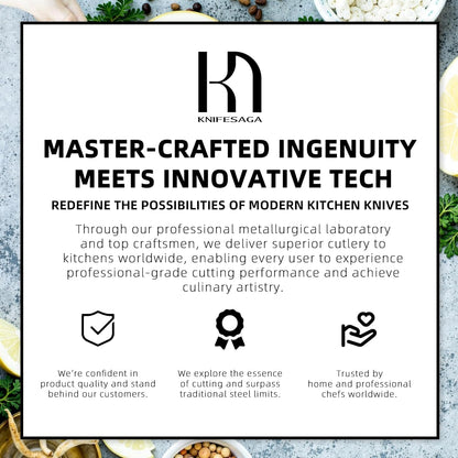 KnifeSaga Knife Set, 15 Pcs Kitchen Knife Block Set, Enduring Razor-Sharp High Carbon Stainless Steel Chef Knife Set with Block and Sharpener, Premium Black Knives Set for Kitchen Valentine's Gift