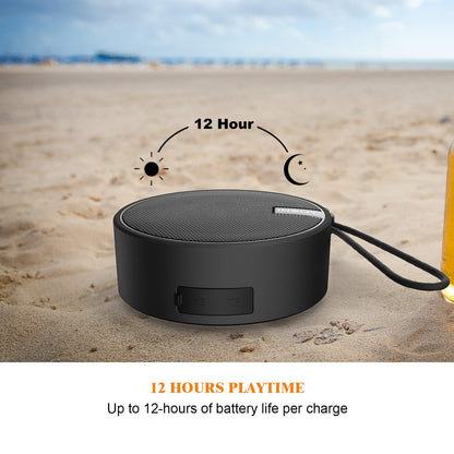 INSMY C12 IPX7 Waterproof Shower Bluetooth Speaker, Portable Small Speaker, Speakers Bluetooth Wireless Loud Clear Sound Support TF Card Suction Cup for Kayak Canoe Beach Gift (Black)