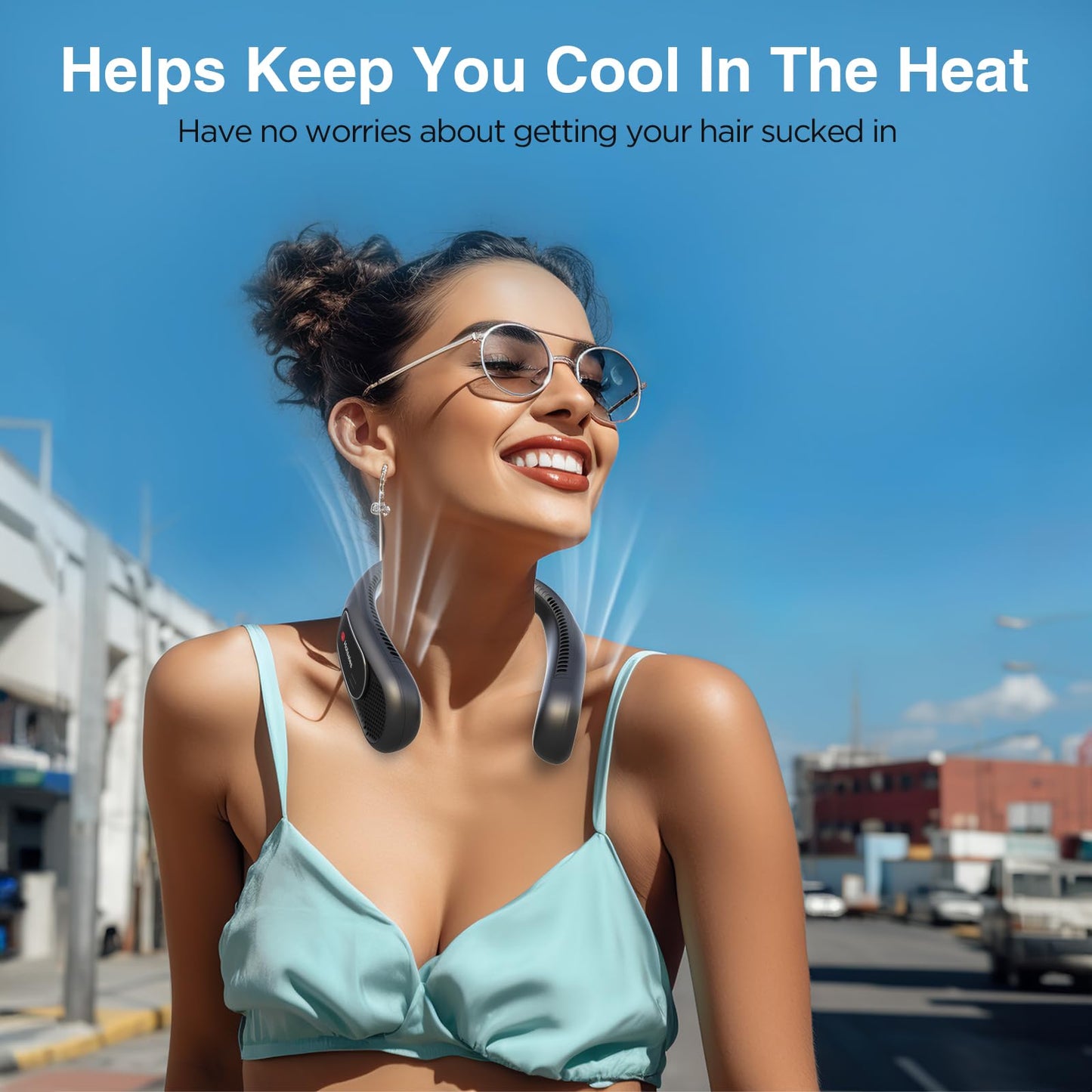 Hotsales Neck Fan, Hands Free Bladeless Neck Fans Portable Rechargeable, 6000 mAh Battery Operated Wearable Personal Fan, Cooling Neck Fan, 3 Speeds, USB Fan Gifts for Men, Women, Travel, Outdoor