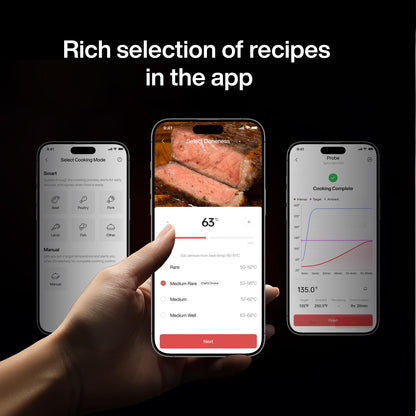 Typhur Sync One Smart Wireless Meat Thermometer: Standalone Base with LCD Display, Unlimited WiFi & Bluetooth Range, Enhanced Signal Stability for BBQ, Grill, Oven, and Smoker