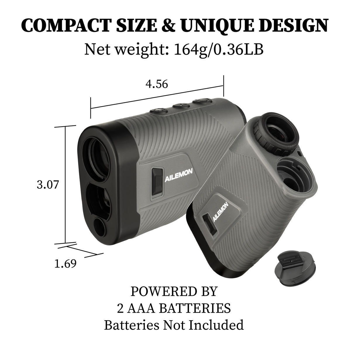 AILEMON 900 Yards Golf Laser Rangefinder with Slope Switch, Ultra-Clear Optics, Flag-Lock/Slope/Magnetic Stripe/Lightweight Goling Range Finder (Gray)
