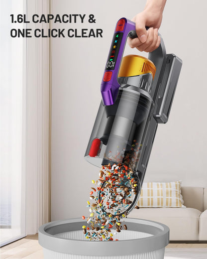 Cordless Vacuum Cleaner, 550W/45KPA Self-Standing Vacuum Cleaners for Home, Max 60Mins Anti-Tangle Stick Vacuum with Aromatherapy, Dual-Handheld Lightweight Vacuum for Pet Hair, Hardwood, Carpets