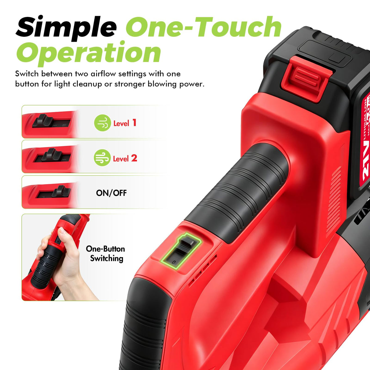 Electric Leaf Blower Cordless with Battery and Charger for Lawn Care Small