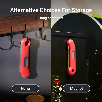 ThermoMaven ProfessionaI Meat Thermometer Digital, 3X Faster 0.5 Sec Instant Read, NIST Certified Accuracy ±0.5°F, 100% Waterproof Probe, Auto-Rotate Bright Indicator, for Candy/Grill/BBQ, Red & Gray