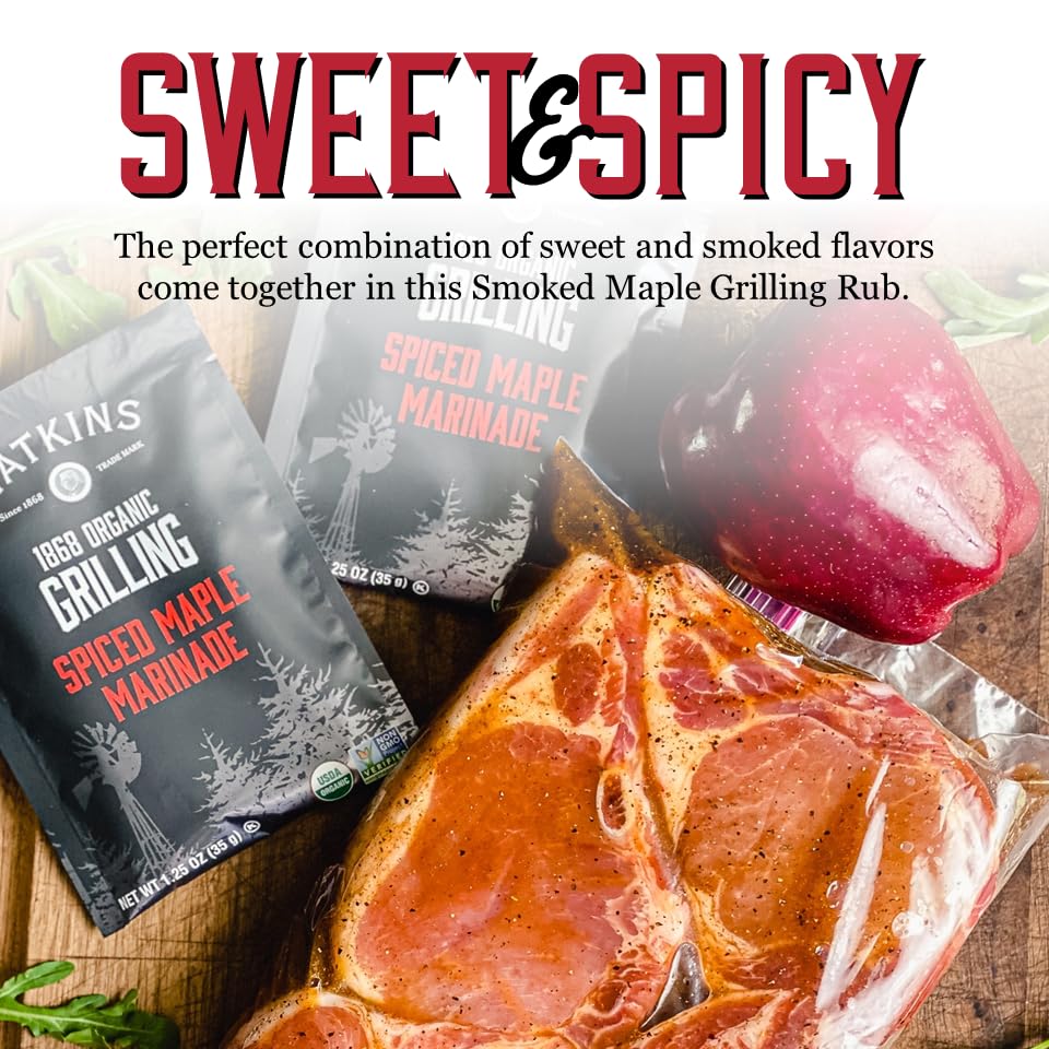 Watkins Organic Grilling Spiced Maple Marinade, 1.25 Oz each, 12 Count (Pack of 1)