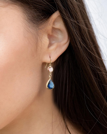 Desnuage Sapphire Blue Earrings Dangle Handmade Aquamarine Blue Topaz Earrings Drop Earrings for Women