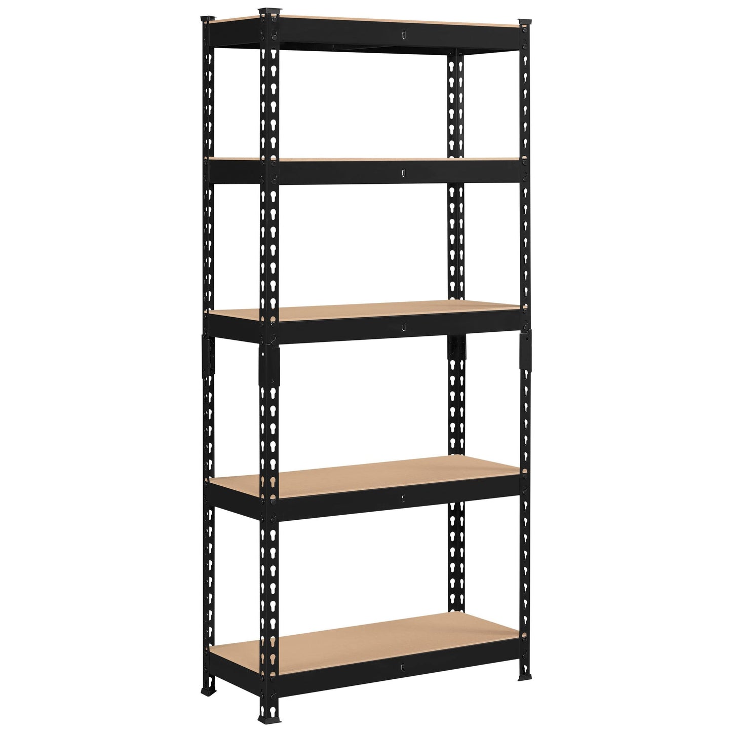 Topeakmart 5-Tier Utility Shelves, Metal Storage Shelves, Adjustable Shelving Units, Boltless Assembly, Garage Shelves Shed Shelving for Warehouse Garage Shed Basement- Black, 27.5 x 12x 60 Inch