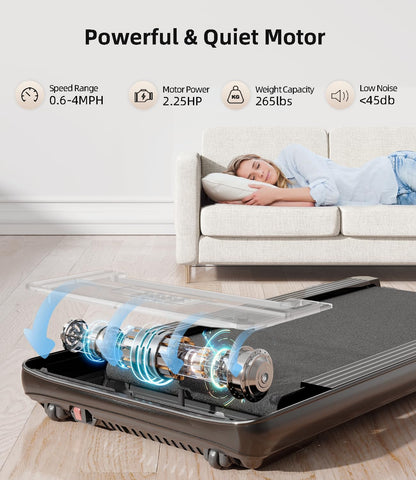 Bifanuo Walking Pad - Under Desk Treadmill for Home/Office, Portable with Remote Control LED Display - Ideal for Fitness Enthusiasts