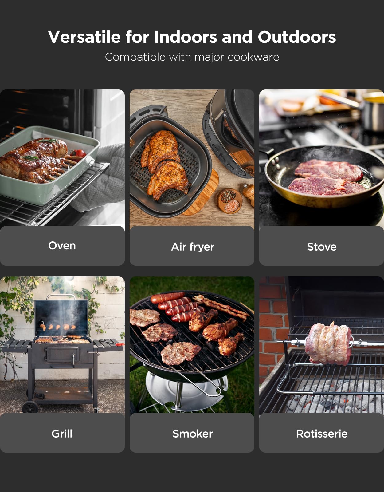 GoveeLife Digital Meat Thermometer Wireless with WiFi Bluetooth, Food Thermometer for Cooking, Long Range Probe Monitoring, Rechargeable Base, APP Alerts Recipes for BBQ, Oven, Grill, Smoker
