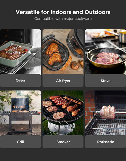GoveeLife Digital Meat Thermometer Wireless with WiFi Bluetooth, Food Thermometer for Cooking, Long Range Probe Monitoring, Rechargeable Base, APP Alerts Recipes for BBQ, Oven, Grill, Smoker