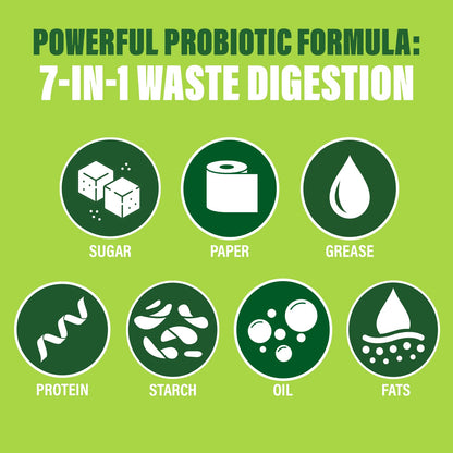 Green Gobbler Septic Tank Treatment Packets, 12 Month Supply - Natural Bacteria to Prevent Costly Septic Issues, Back-Ups, Foul Odor | Pod: Color May Vary