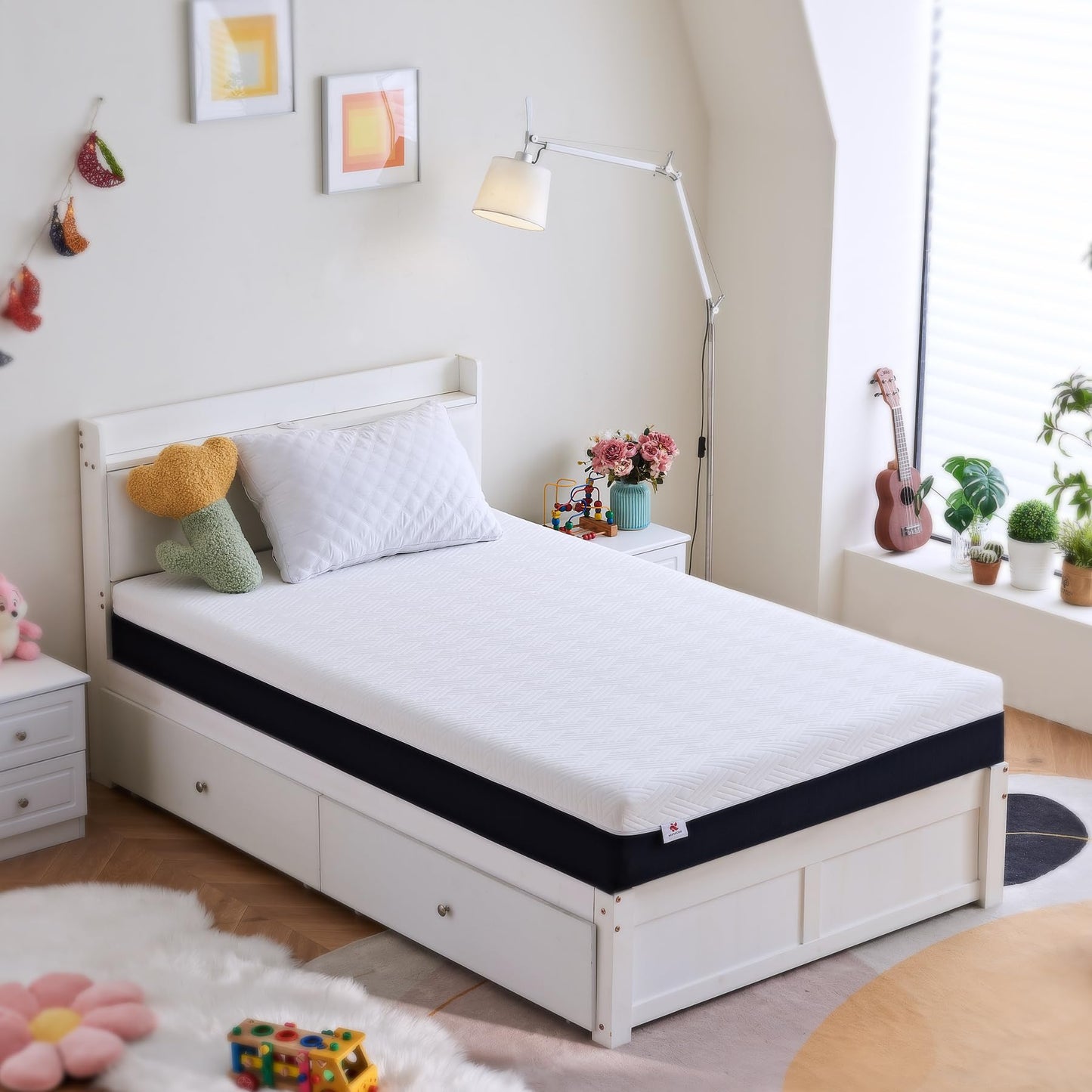 KOPEECHO Twin Size Mattress, 6 Inch Gel Memory Foam Mattresses, Medium Firm for Cool Sleeping, Pressure Relief, Easily Replaceable,CertiPUR-US Certified Colchón in a Box