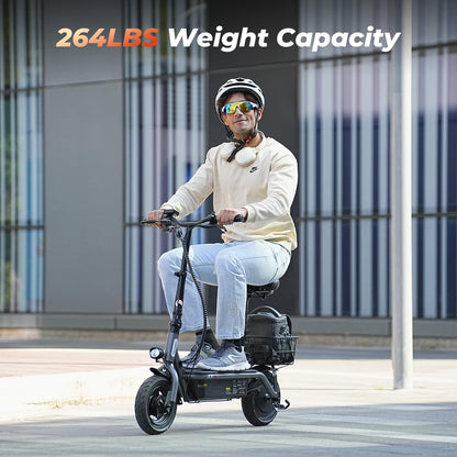 iScooter F3 Electric Scooter with Seat, 28 MPH Top Speed & 37 Miles Range, 1000W Powerful Motor, 10'' Pneumatic Tire Scooter for Adults, Adjustable Seat & Handlebar E Scooter for Adults with Seat