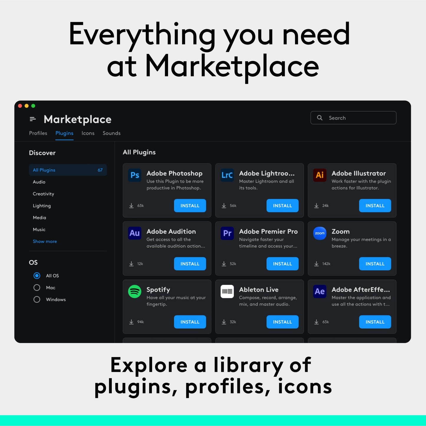 Logitech MX Creative Console, 9 Customizable LCD Keys, Stream Deck Accessories,Connectivity Technology USB-C, Control Dial for Graphic Design, Zoom, Spotify - Graphite, 3-Month Adobe Cloud Membership