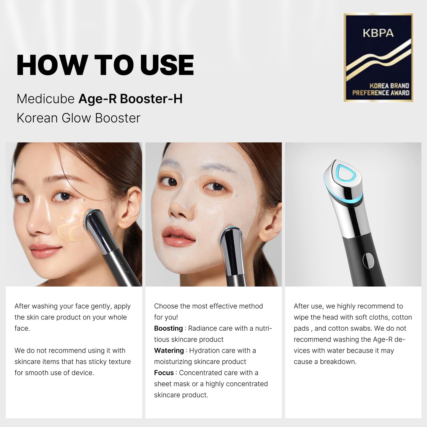 medicube Booster H - Korean Skincare Tool - Facial Glow Booster for Maximizing and Boosting Skin Care Absorption - Needle Free