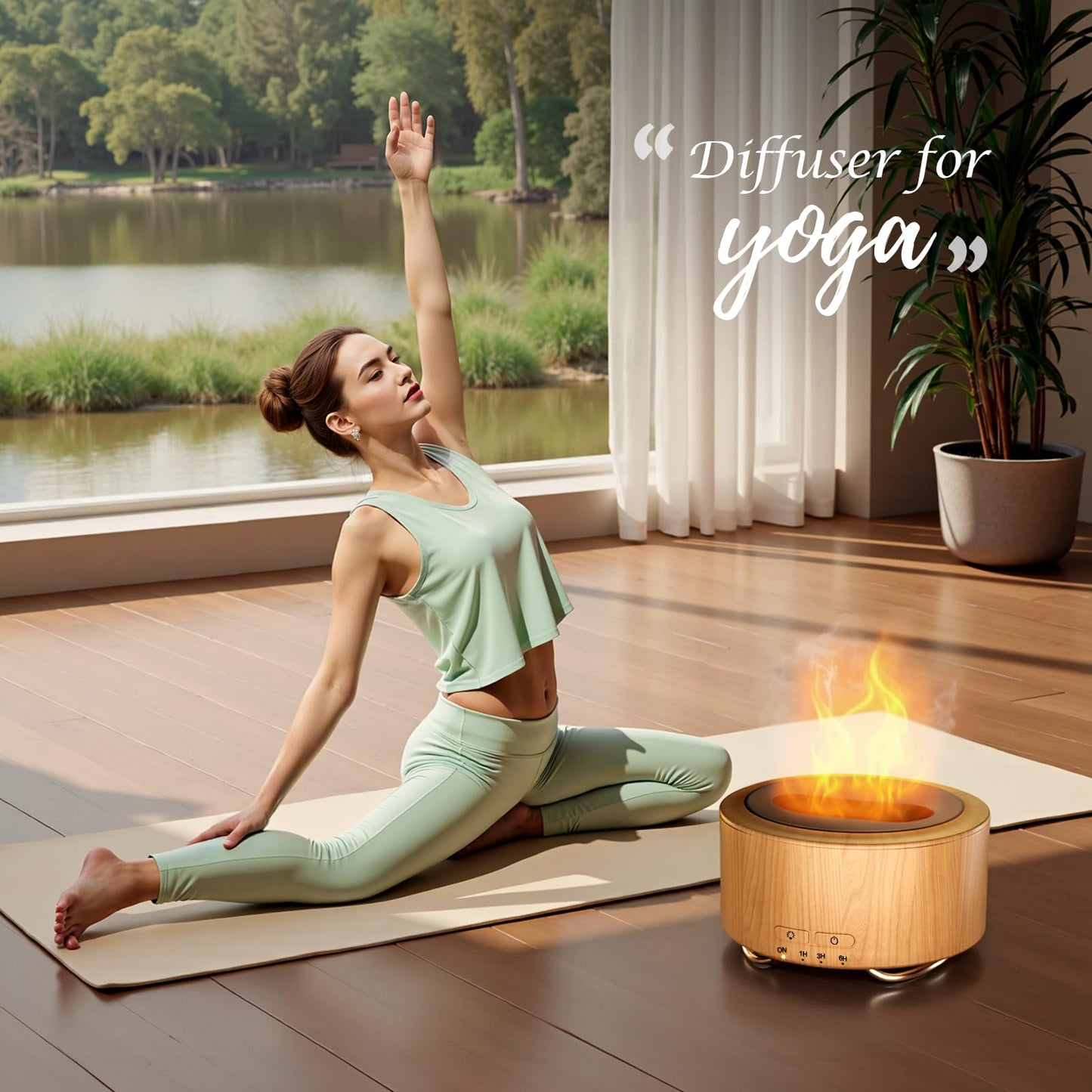 Emochies Essential Oil Diffuser for Home: 500ML Aroma Diffuser for Hotel Office Yoga Room - Humidifier with 9 Colors LED Night Light for Kids/Women Home Relaxation, Lemon Yellow