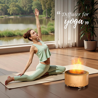 Emochies Essential Oil Diffuser for Home: 500ML Aroma Diffuser for Hotel Office Yoga Room - Humidifier with 9 Colors LED Night Light for Kids/Women Home Relaxation, Lemon Yellow