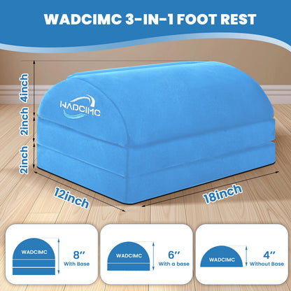 WADCIMC Foot Rest for Under Desk at Work, Warmer Feet Pocket Footrest,Foot Stool with Washable Cover,Comfortable Footrest with 3 Adjustable Heights, for Office Gaming Chair, for Leg Support, XL(18IN)