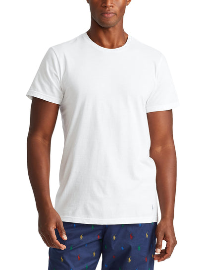 POLO Men's Classic Fit Cotton Crew Undershirt, 3-Pack, Available in Big & Tall, White/Surf Blue, Surf Blue/White, Cruise Navy/White-3 Pack, Medium