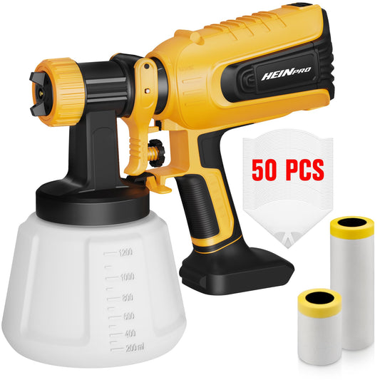 HEINPRO Cordless Paint Sprayer Compatible with Dewalt 20V Max Battery Brushless Paint Gun (No Battery), Electric Paint Sprayer for Furniture and House Painting, Paint Sprayers for Home Interior