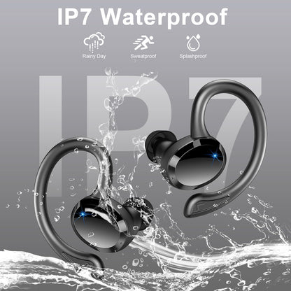 Wireless Earbuds Sport, 2025 Bluetooth 5.4 Headphones Bass Hi-Fi Stereo Over Ear Buds, 56Hrs Noise Cancelling Headset with Earhook, IP7 Waterproof Earphones Workout Running for Laptop Pad Android iOS