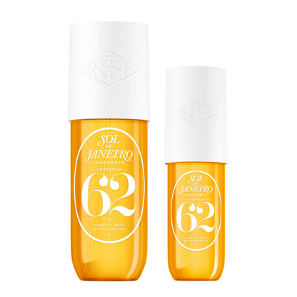 SOL DE JANEIRO Cheirosa Hair & Body Fragrance Mist Full Size and Travel Size Set - Home and Away Bundle - 8.1 & 3 fl oz Duo (Cheirosa 62)