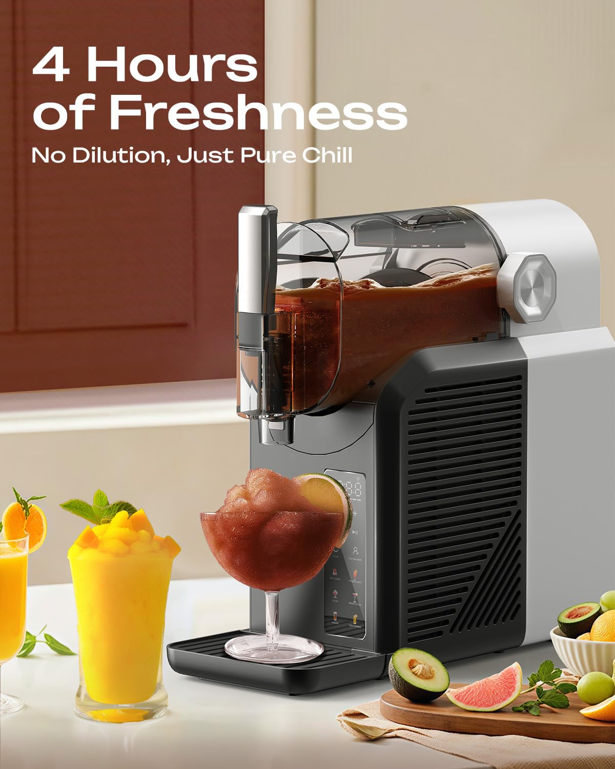 GreenEver Slushie Machine for Home: 15-60 Minutes Slushy Machine, Frozen Drink and Slushie Maker with 7 Preset Programs, 4 Hours Freshness, Slush, Milkshakes, Frozen Margaritas, Frappés, and More