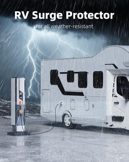 FOCSPROD RV Surge Protector 50 Amp, 16000J Surge Protection RV Circuit Analyzer, 2025 Upgraded Voltage Protection RV Electrical with Waterproof Cover, RV Plug Adapter for Camping, Travel Trailers